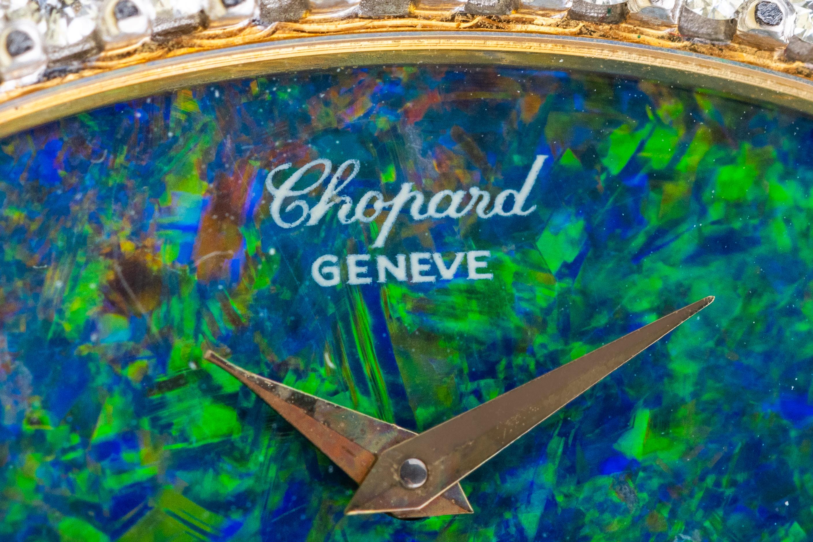 Women's Chopard | REF. 5053 1 | Rare Opal Dial & Large Diamond Bezel | Oblong Case | 18k For Sale
