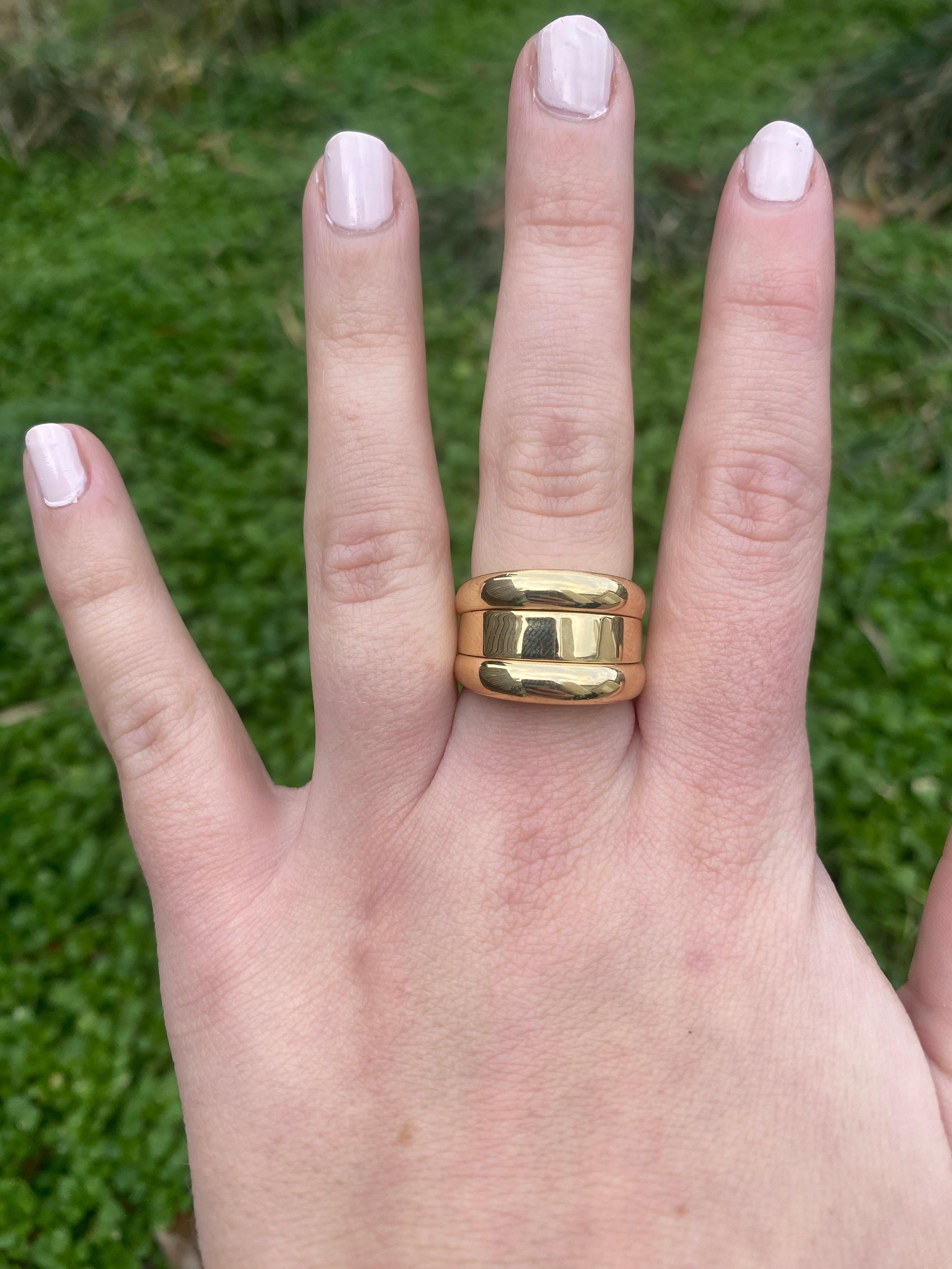 Chopard Ridged Dome Ring, 18K Yellow Gold, Ring Size 8, La Strada Collection 4