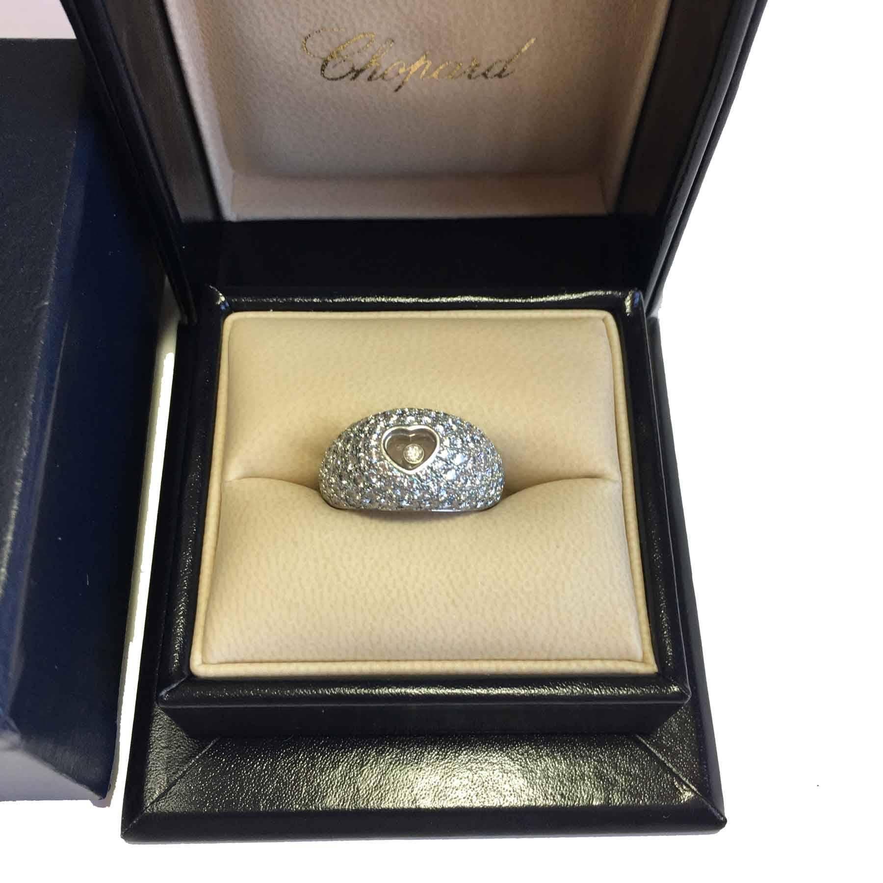 CHOPARD Ring in 18K White Gold set with Brilliant Cut Diamonds Size 56 For Sale 7