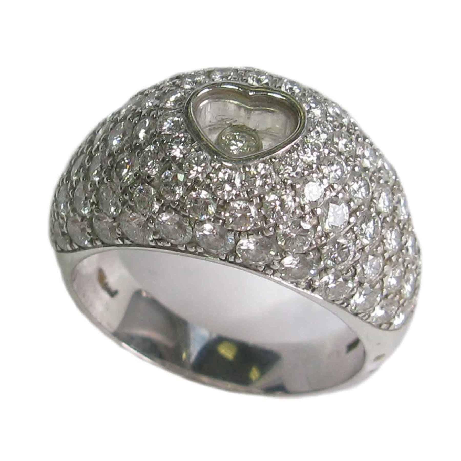 CHOPARD Ring in 18K White Gold set with Brilliant Cut Diamonds Size 56 In Excellent Condition For Sale In Paris, FR