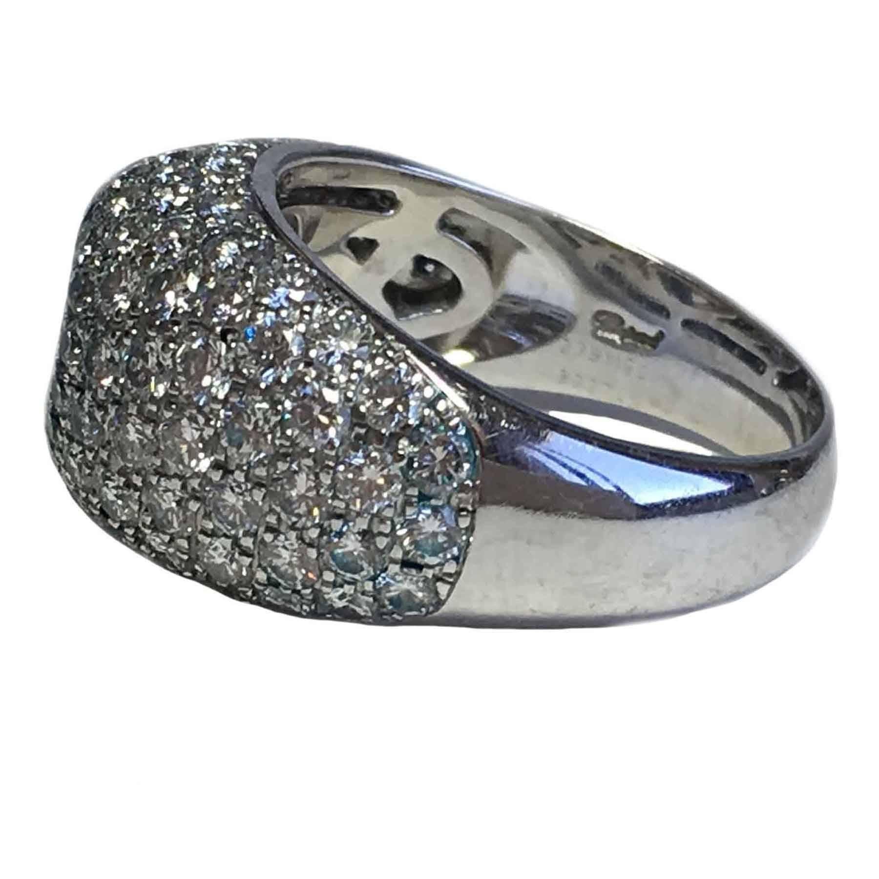 Women's CHOPARD Ring in 18K White Gold set with Brilliant Cut Diamonds Size 56 For Sale