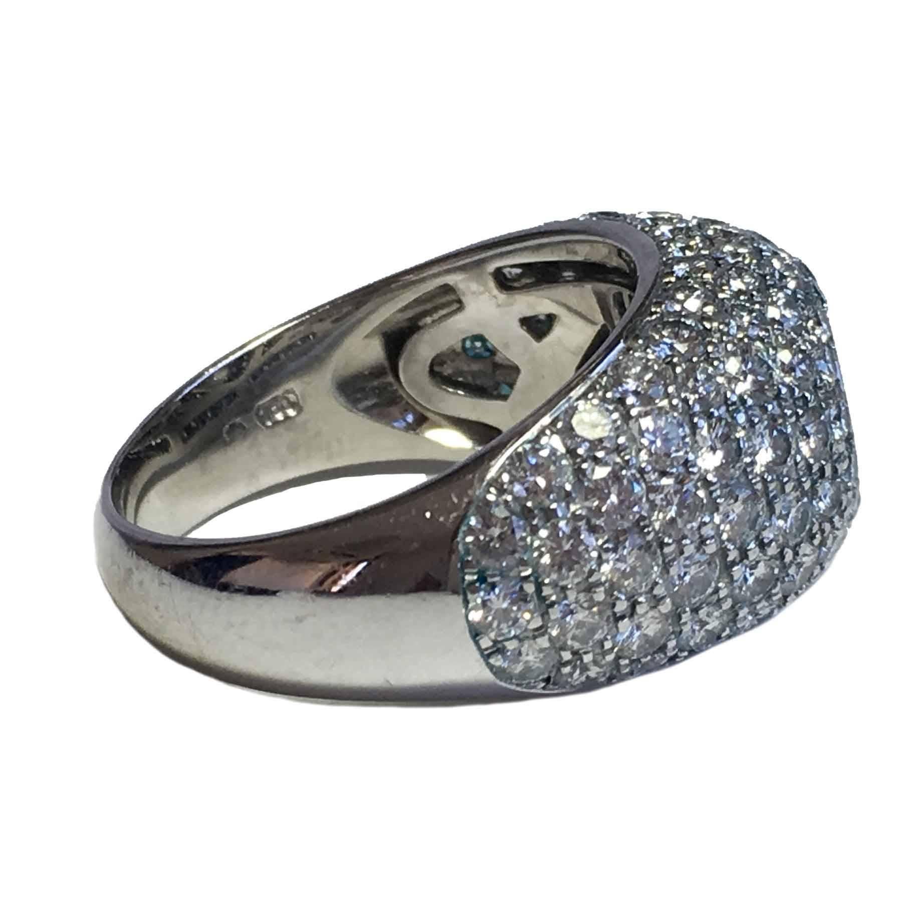 CHOPARD Ring in 18K White Gold set with Brilliant Cut Diamonds Size 56 For Sale 1