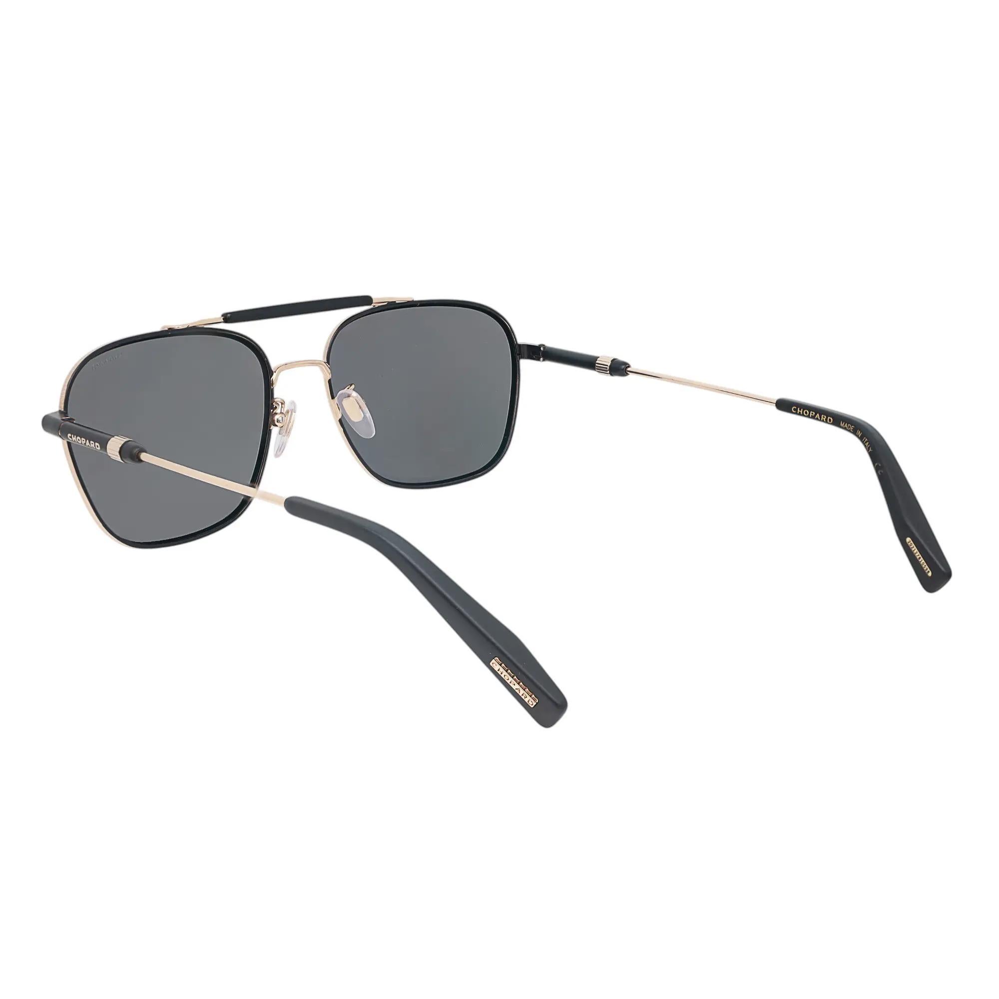 Chopard Rose Gold Black Metal With Polarized Smoke Lens Sunglasses 95221-0542 Neuf - En vente à New York, NY