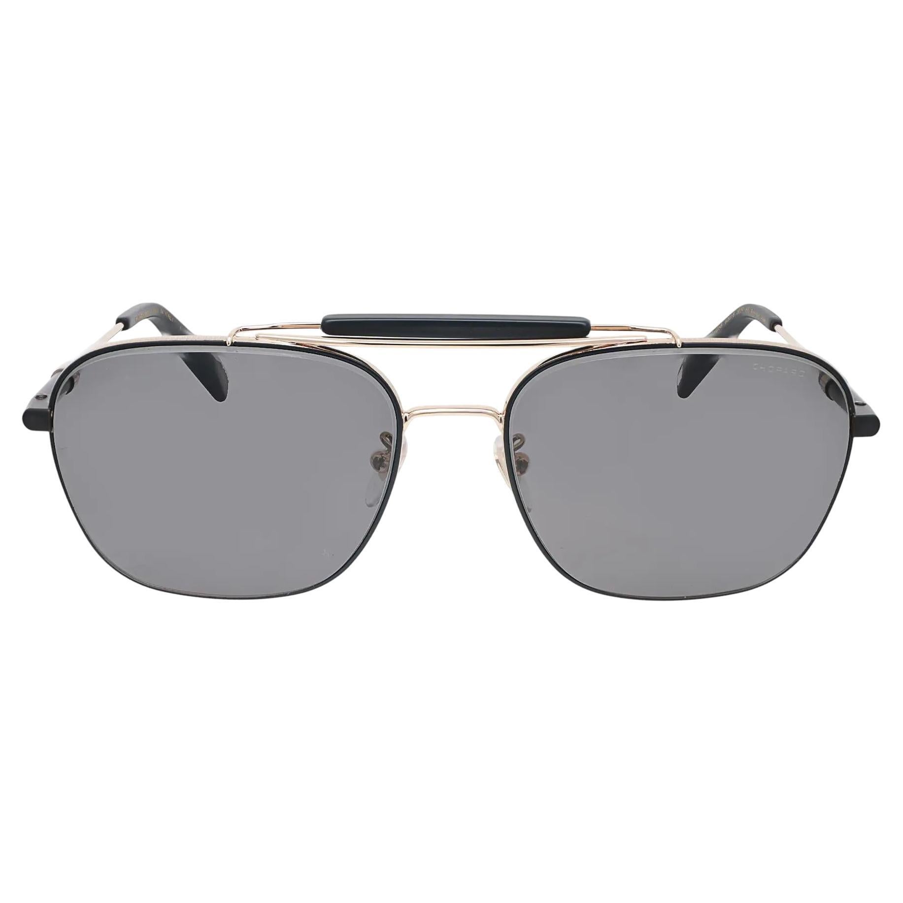 Chopard Rose Gold Black Metal With Polarized Smoke Lens Sunglasses 95221-0542 en vente