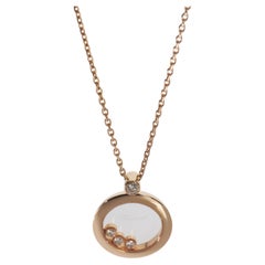 Chopard Rose Gold Diamond Happy Diamond Pendant