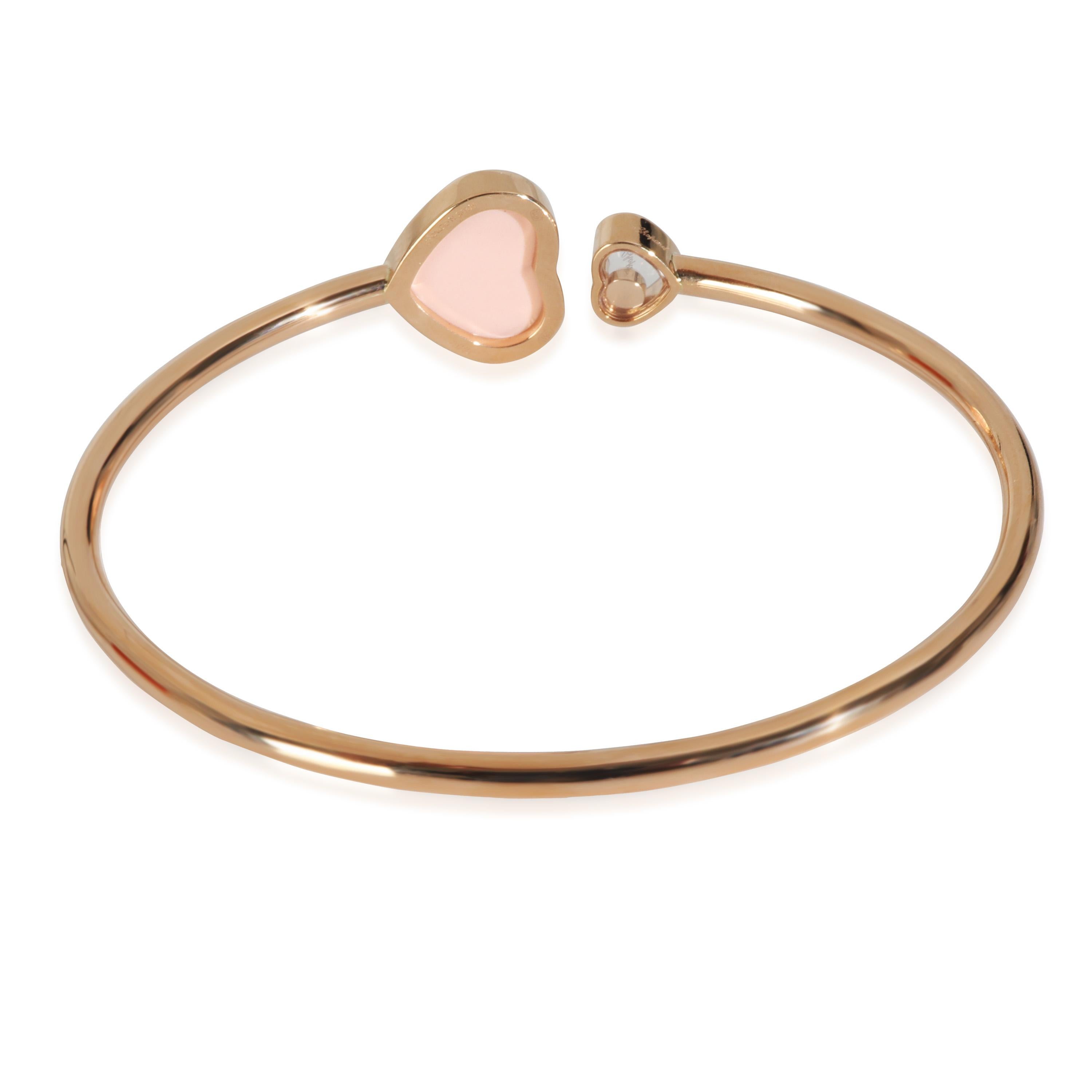 Women's Chopard Rose Gold Diamond Happy Heart Bangle Bracelet For Sale