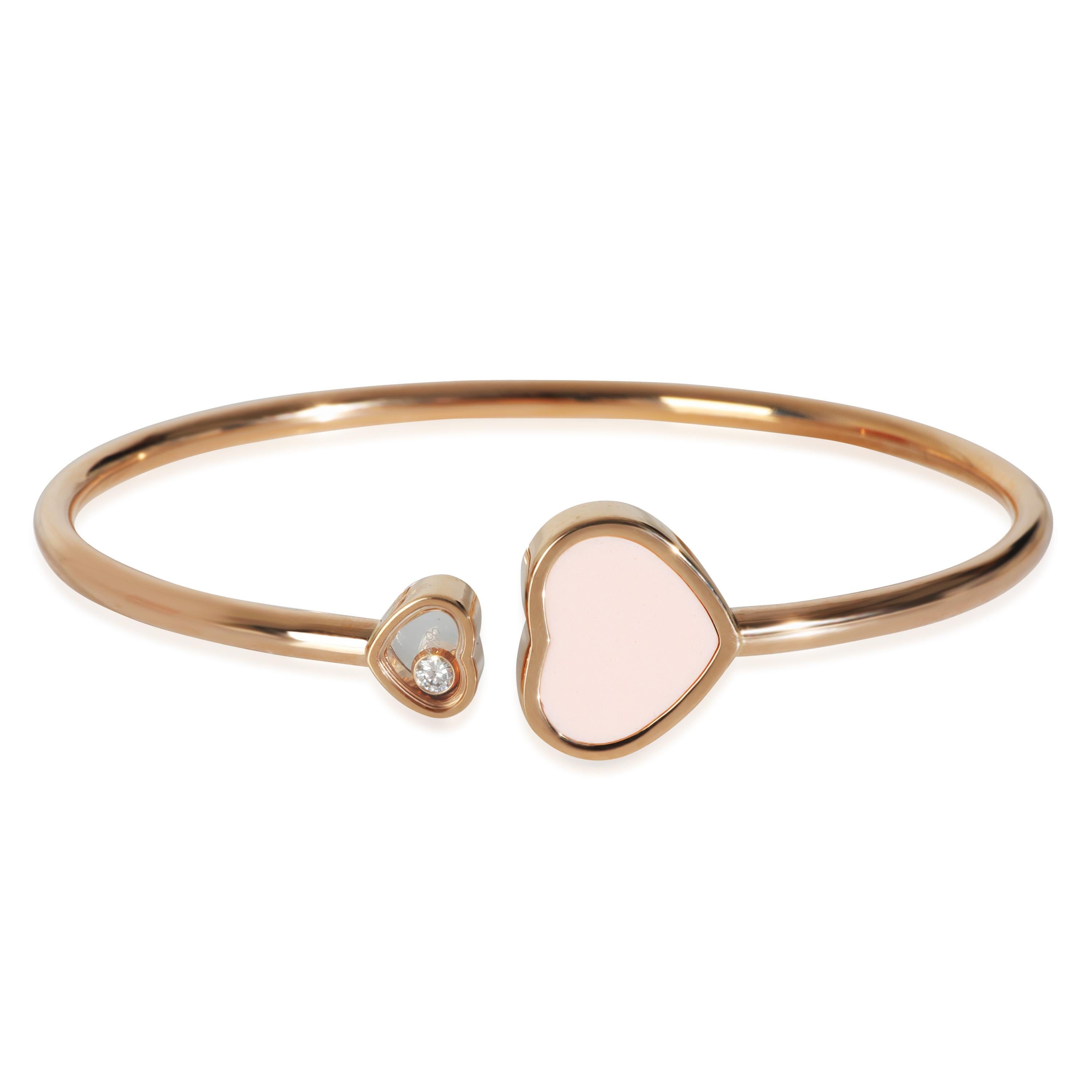 Chopard Rose Gold Diamond Happy Heart Bangle Bracelet For Sale 1