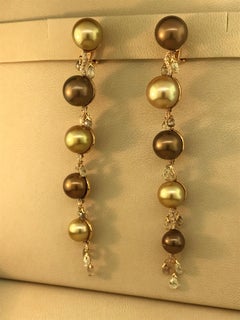 Chopard Rose Gold Diamond and Pearl Earrings Over 13 Carat