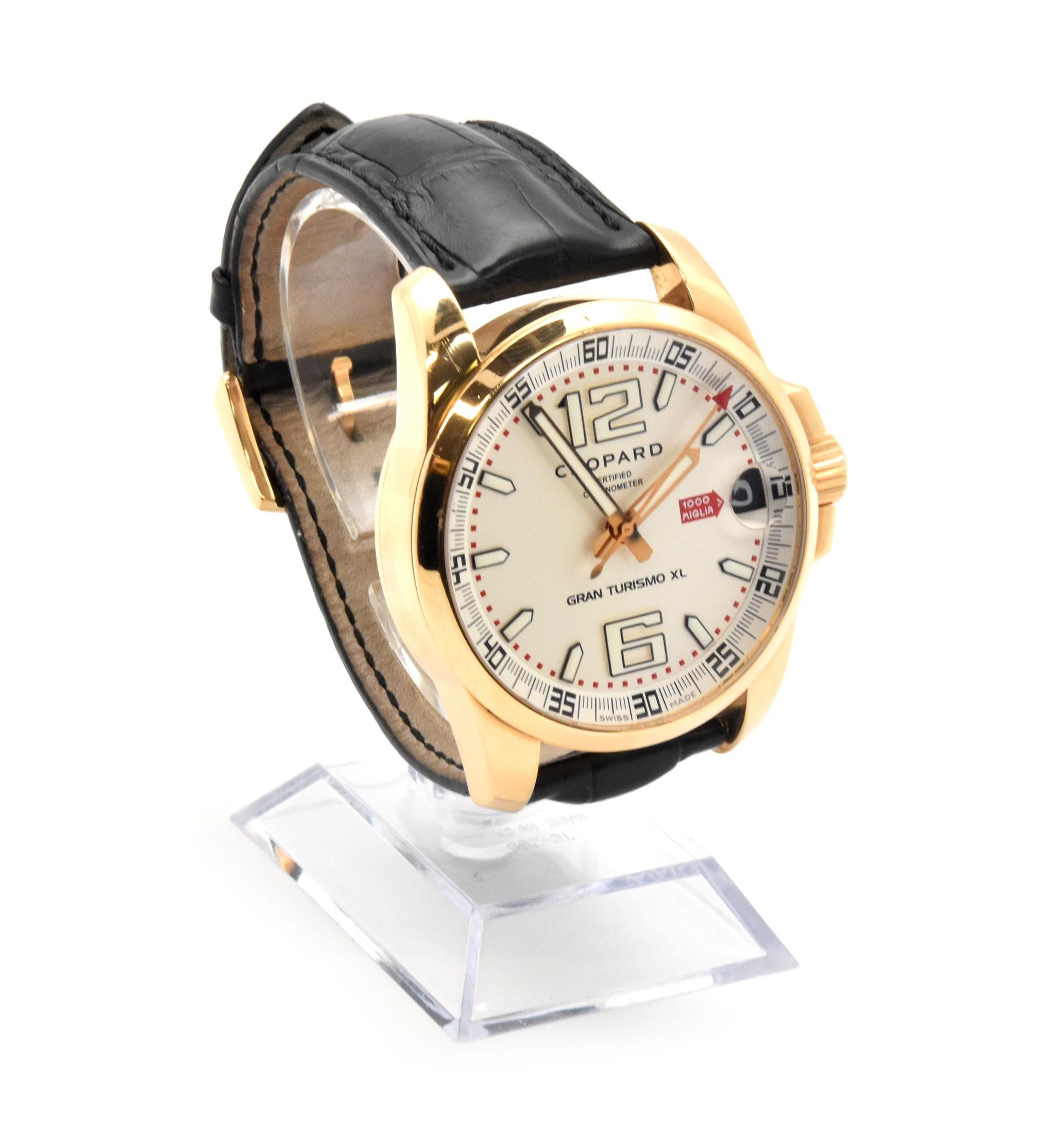 Men's Chopard rose gold Gran Turismo Mille Miglia XL automatic Wristwatch  For Sale