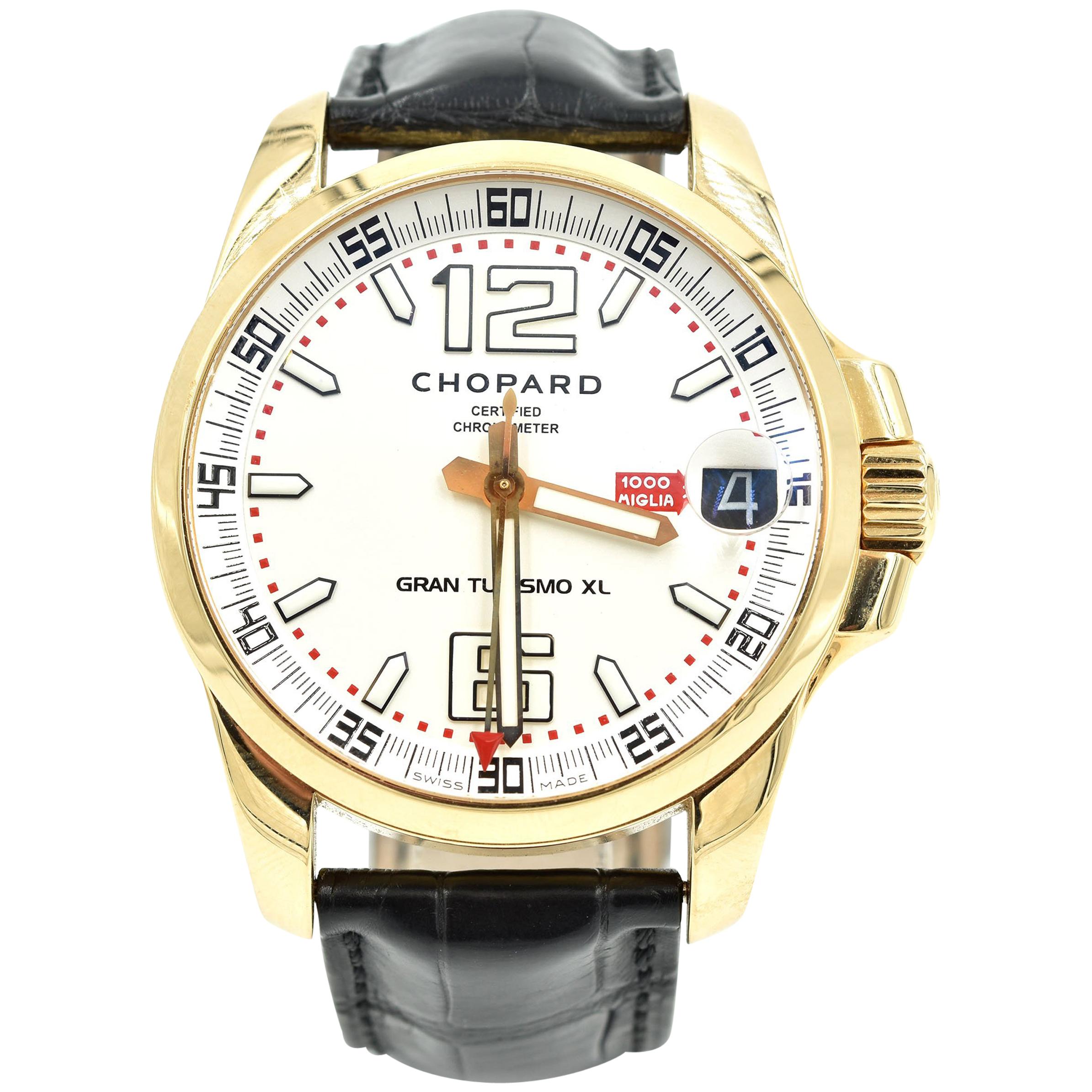 Chopard rose gold Gran Turismo Mille Miglia XL automatic Wristwatch  For Sale
