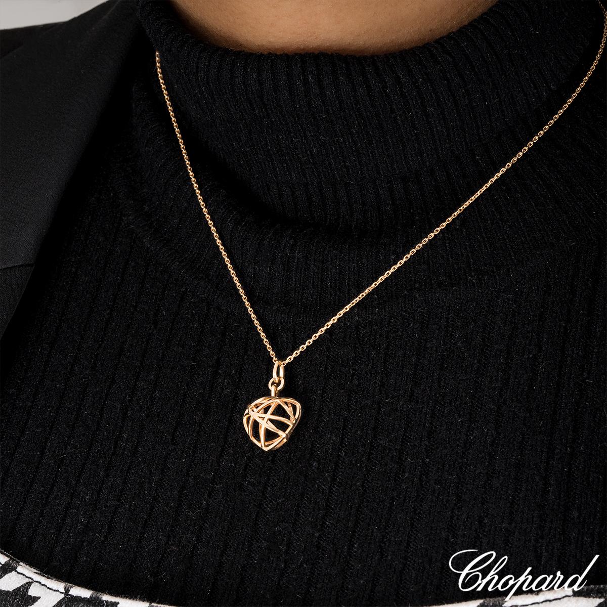 Chopard Rose Gold Guli Heart Pendant In Excellent Condition For Sale In London, GB
