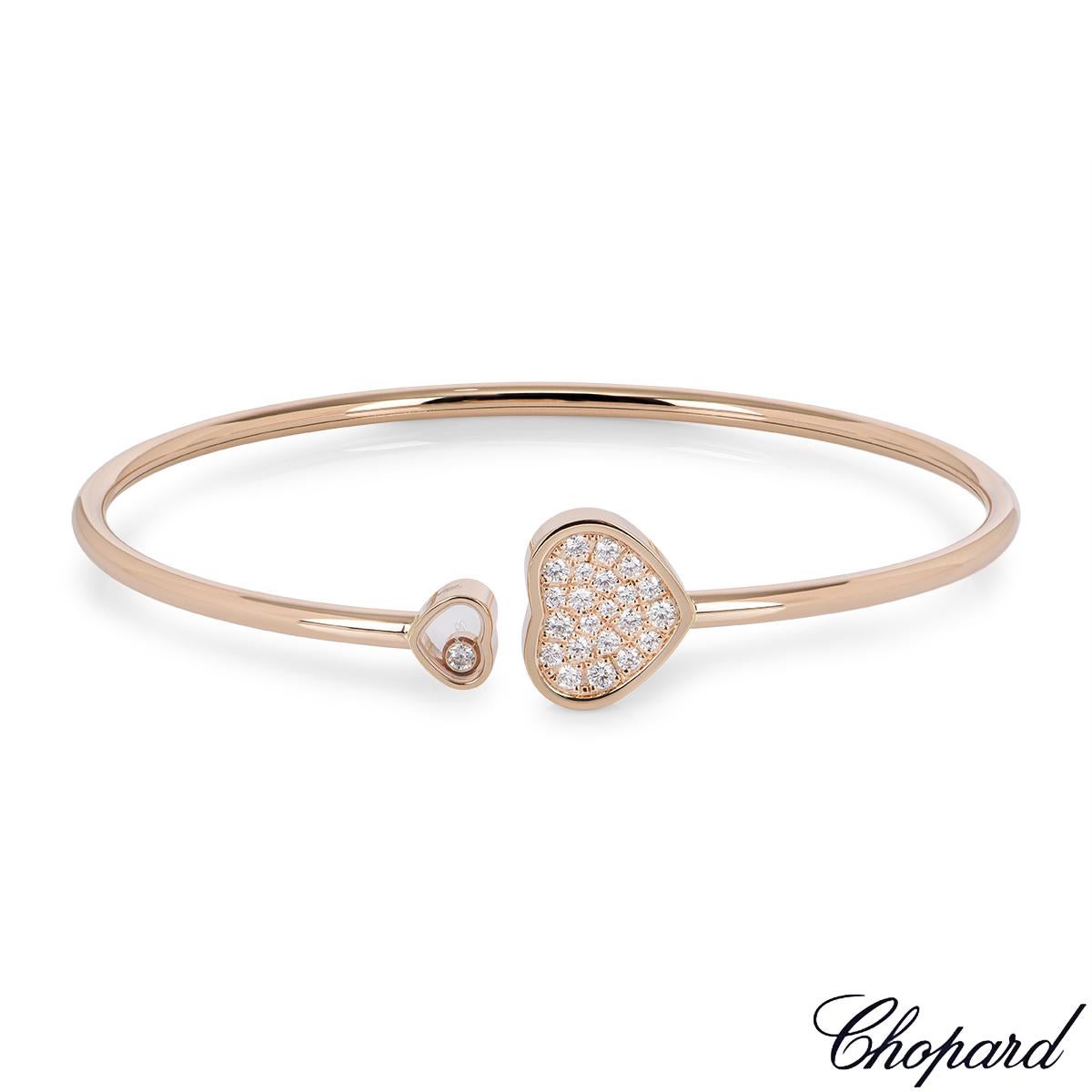 Roségold Happy Hearts Diamant-Armreif von Chopard (Rundschliff)