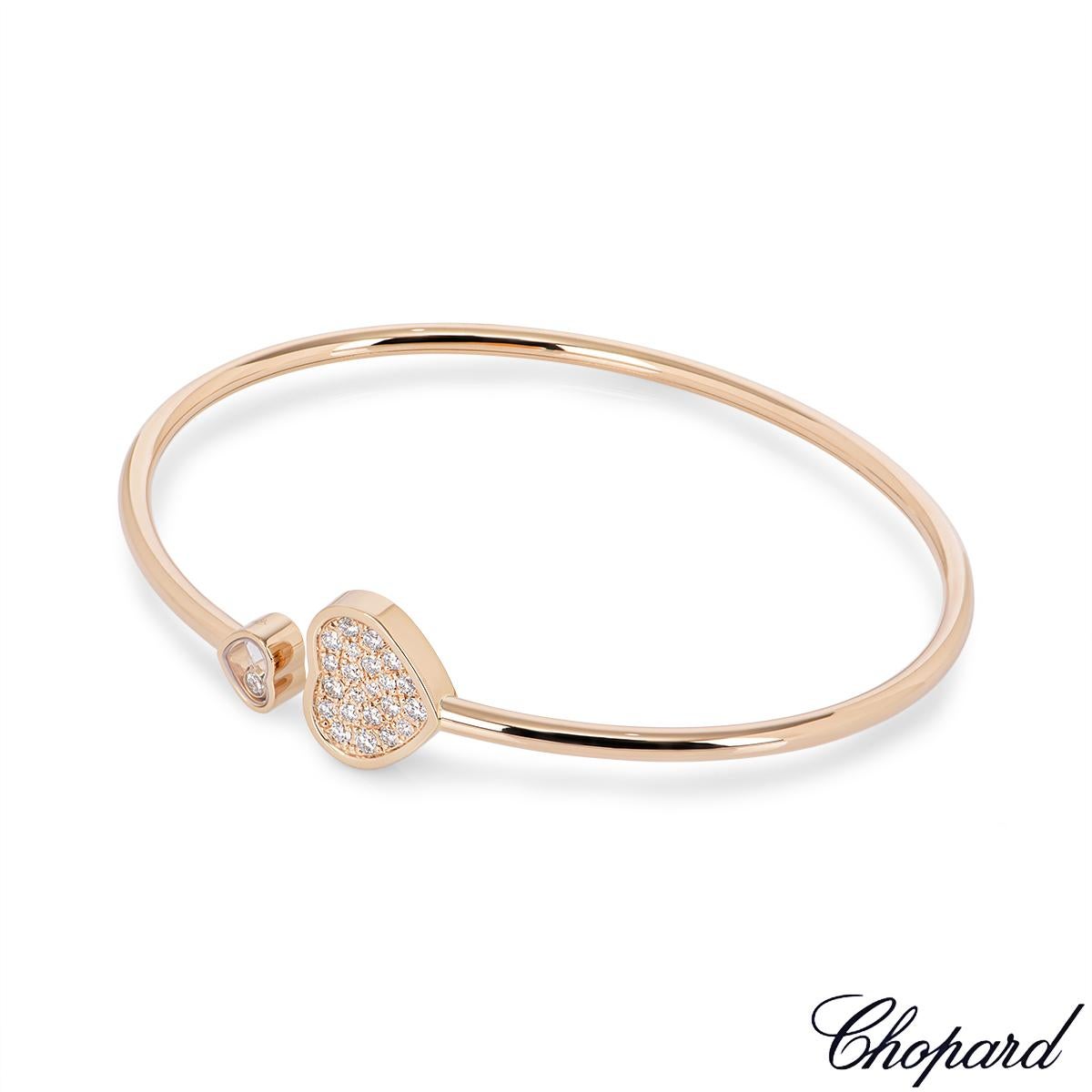Roségold Happy Hearts Diamant-Armreif von Chopard im Zustand „Hervorragend“ in Mayfair, London, London