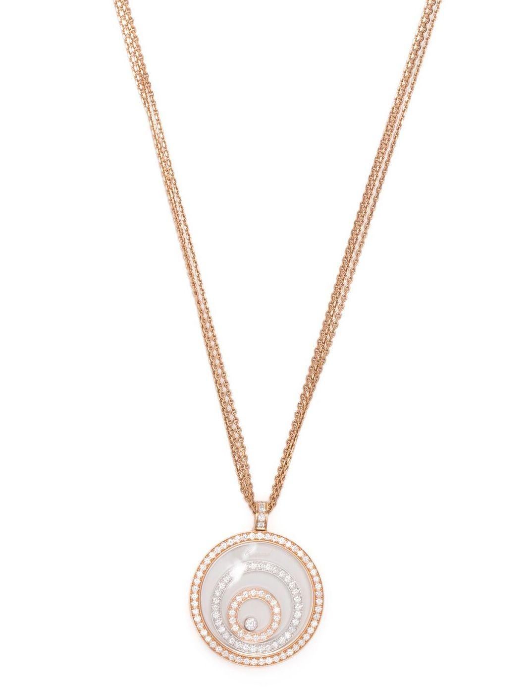 Chopard Rose Gold Happy Spirit Necklace In Good Condition In London, GB