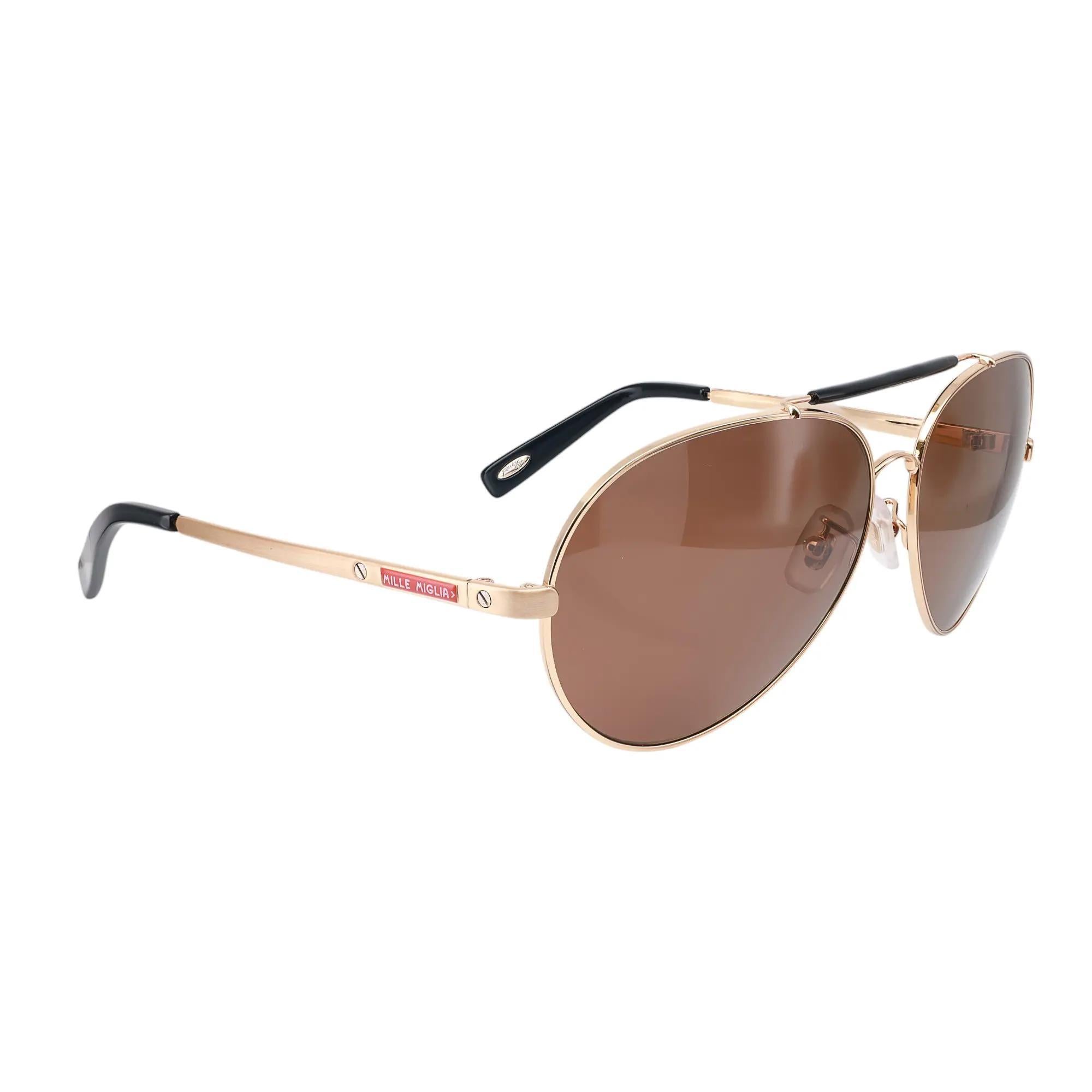 Marron Chopard Rose Gold Roviex Lenses Metal Frame Polarized Lens Sunglasses 95221-0239 en vente