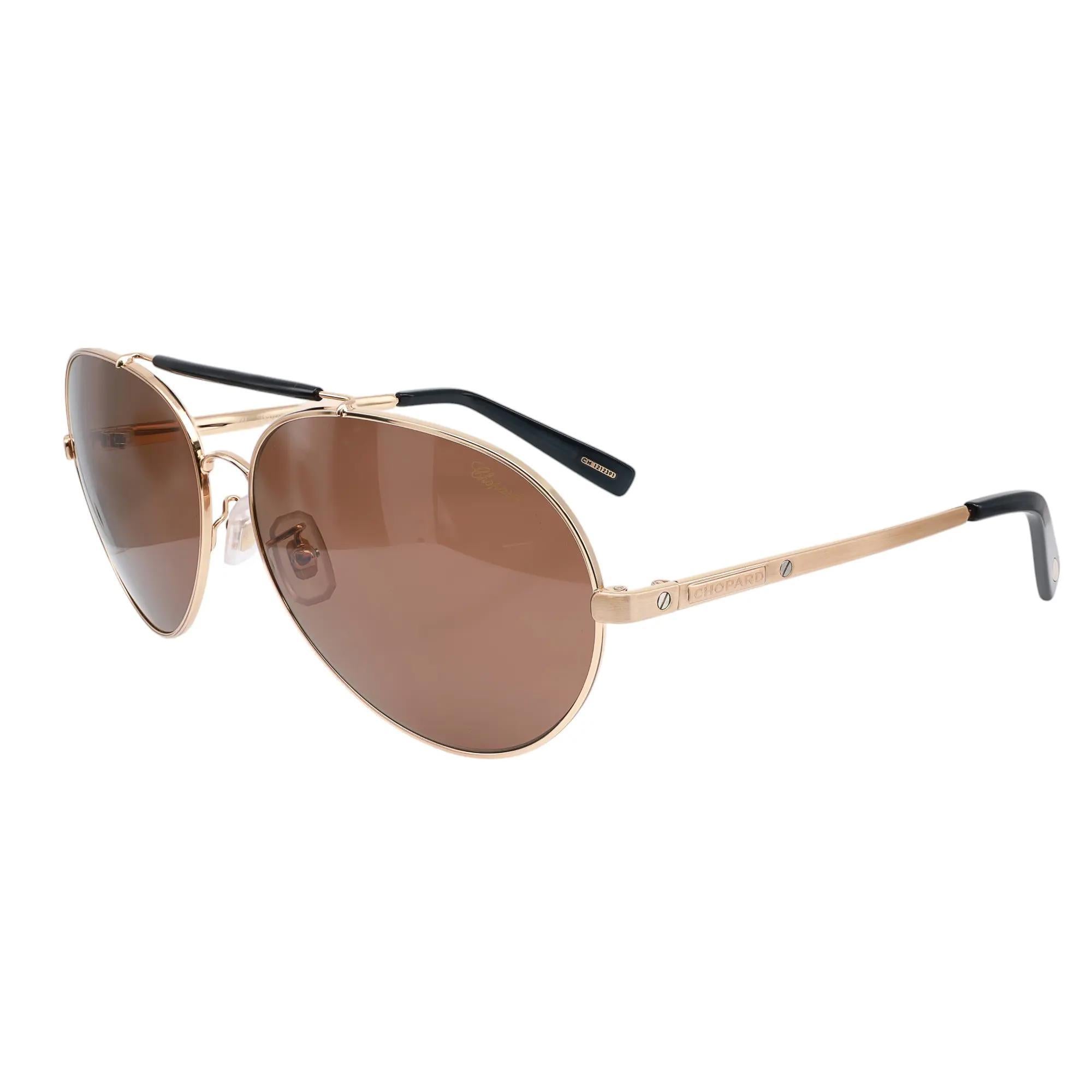 Chopard Rose Gold Roviex Lenses Metal Frame Polarized Lens Sunglasses 95221-0239 Neuf - En vente à New York, NY
