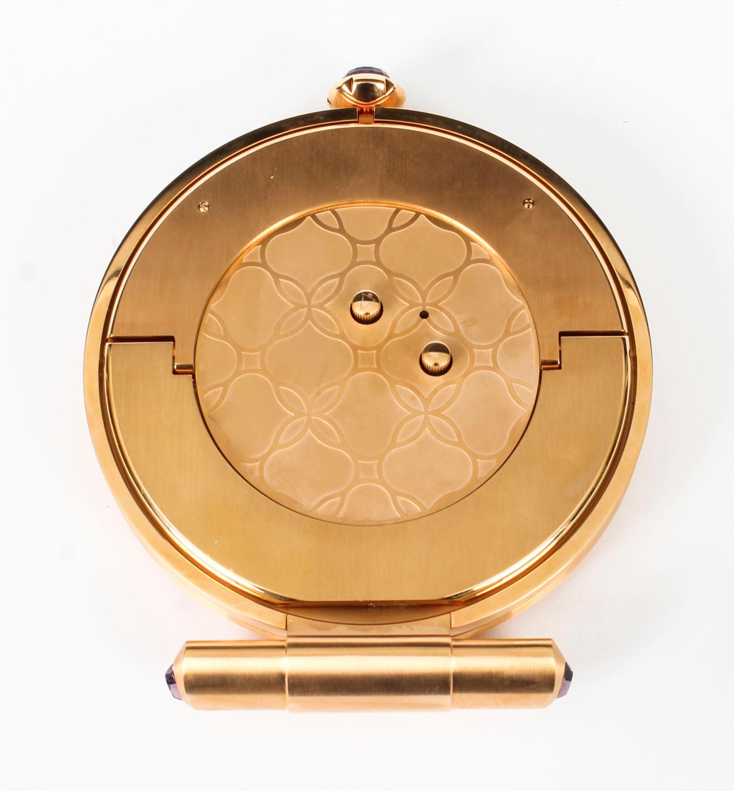 Chopard Rose Gold Travelling Alarm Clock & Pen In Presentation Box 20th Century For Sale 9