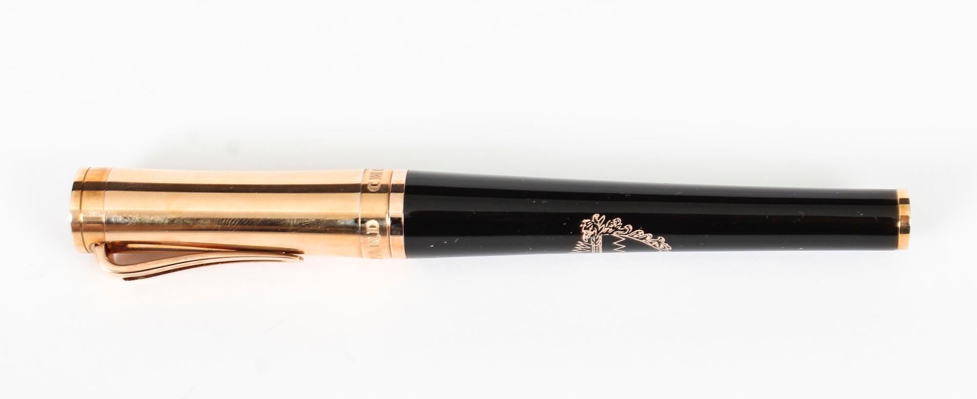 Chopard Rose Gold Travelling Alarm Clock & Pen In Presentation Box 20th Century For Sale 12