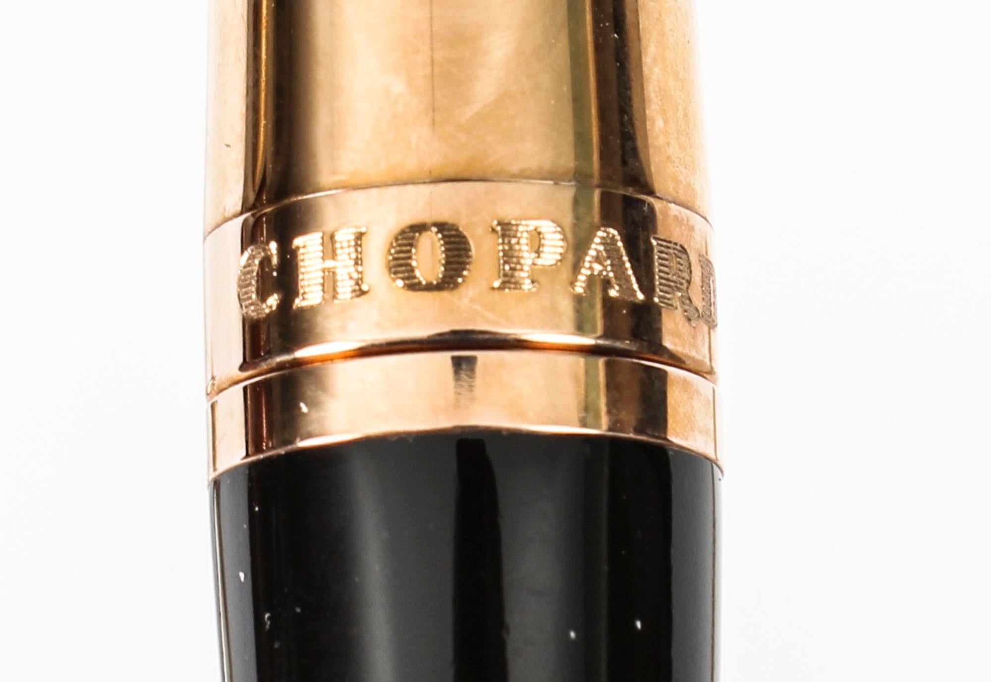 Chopard Rose Gold Travelling Alarm Clock & Pen In Presentation Box 20th Century For Sale 15