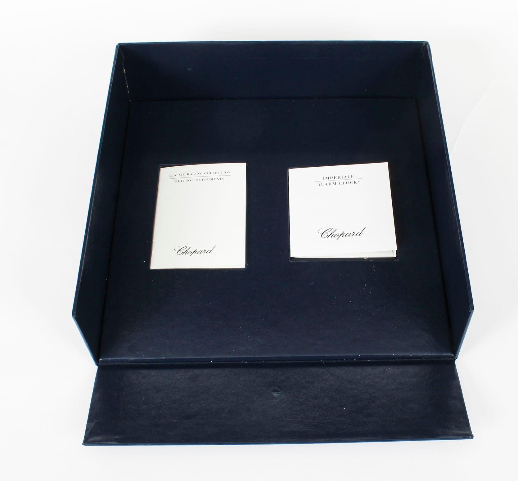 Chopard Rose Gold Travelling Alarm Clock & Pen In Presentation Box 20th Century For Sale 6