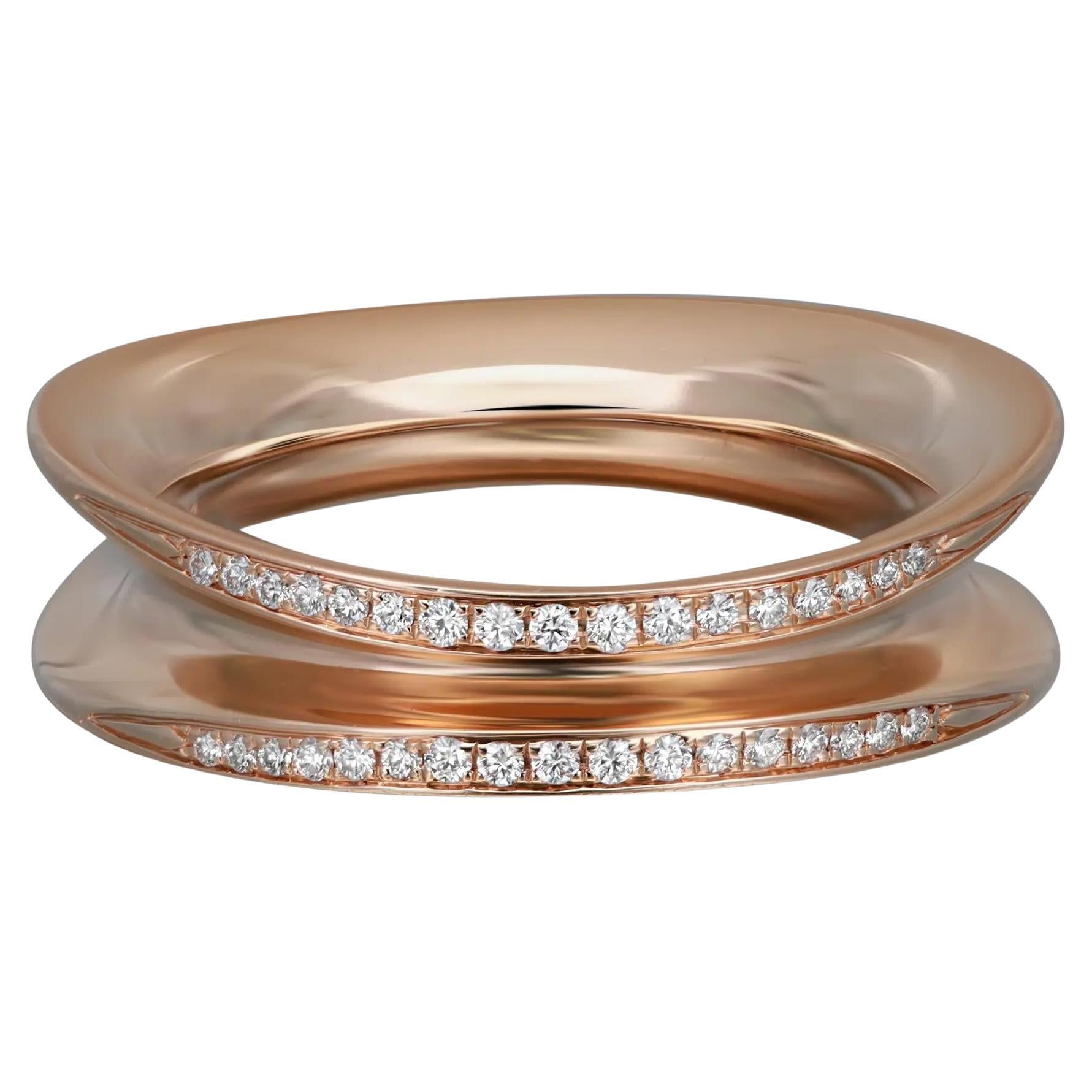 Chopard Anillo de Diamante Redondo en Oro Rosa de 18K 0.22Cttw 52 US 6