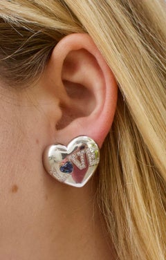 Puff-Herz-Ohrringe von Chopard mit Saphiren und Diamanten in 18k. Gold, um 2005