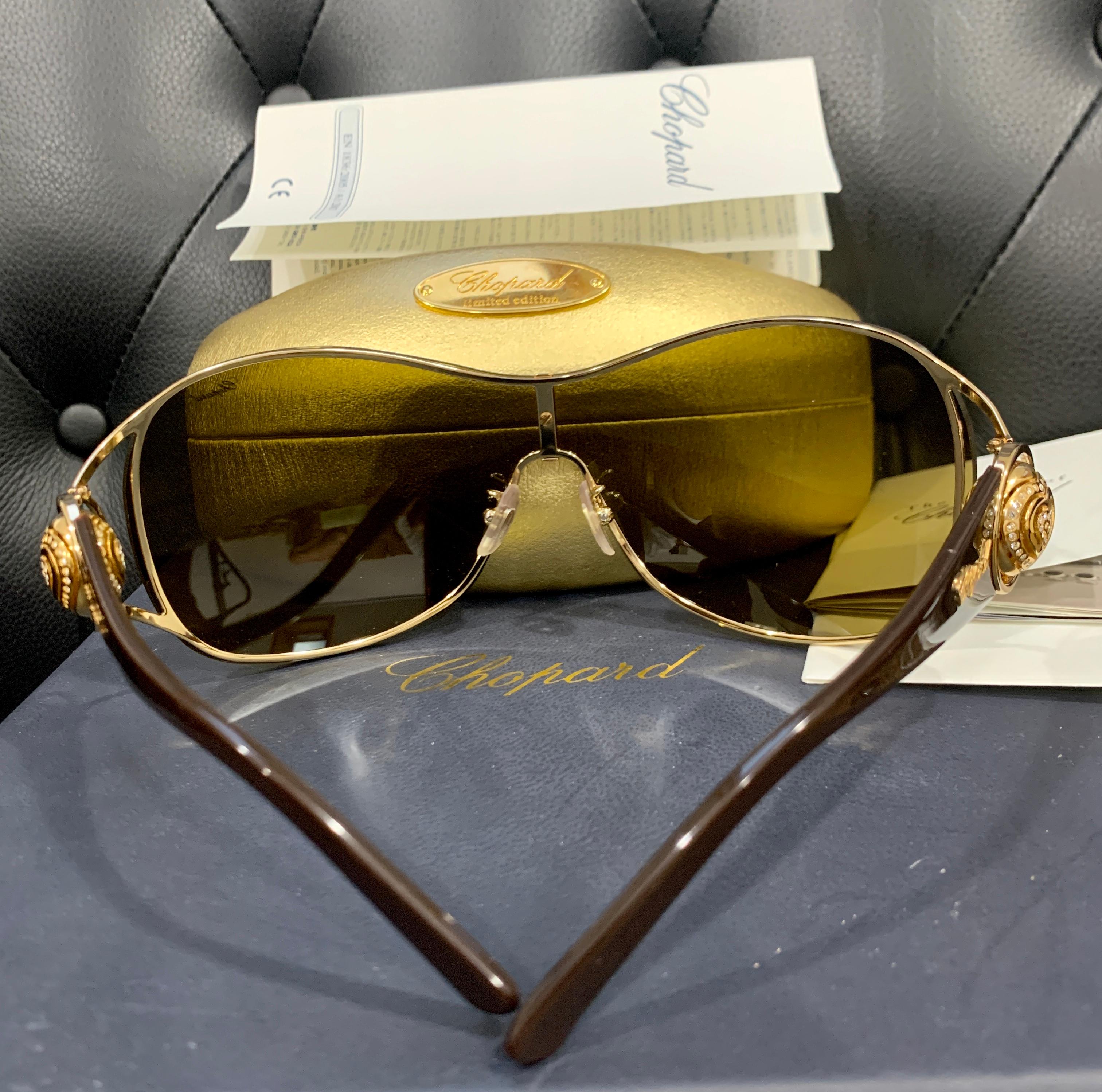 Women's Chopard SCH 751S 0300 115 Rose Gold Women Sunglasses, Oversized