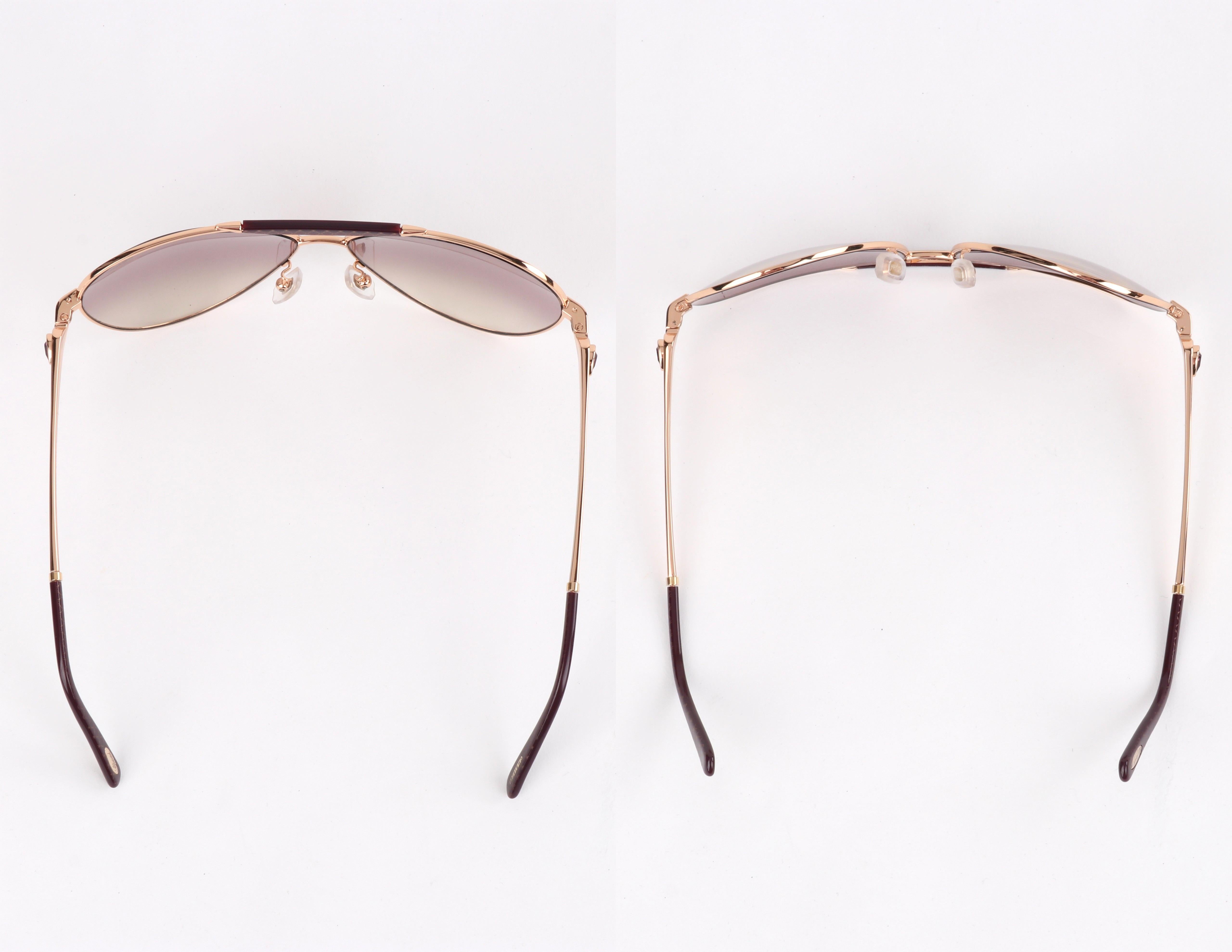 CHOPARD SCH 870S Roségold Pflaume Titanrahmen Aviator-Sonnenbrille mit Amethyst 2