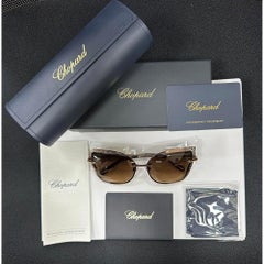 Chopard Shiny Copper Gold Brown Gradient Rimless Frame Sunglasses 95221-0419