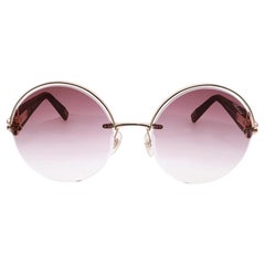Gafas de sol Chopard con montura de metal dorado cobrizo brillante y lentes degradadas marrones 95221-0472