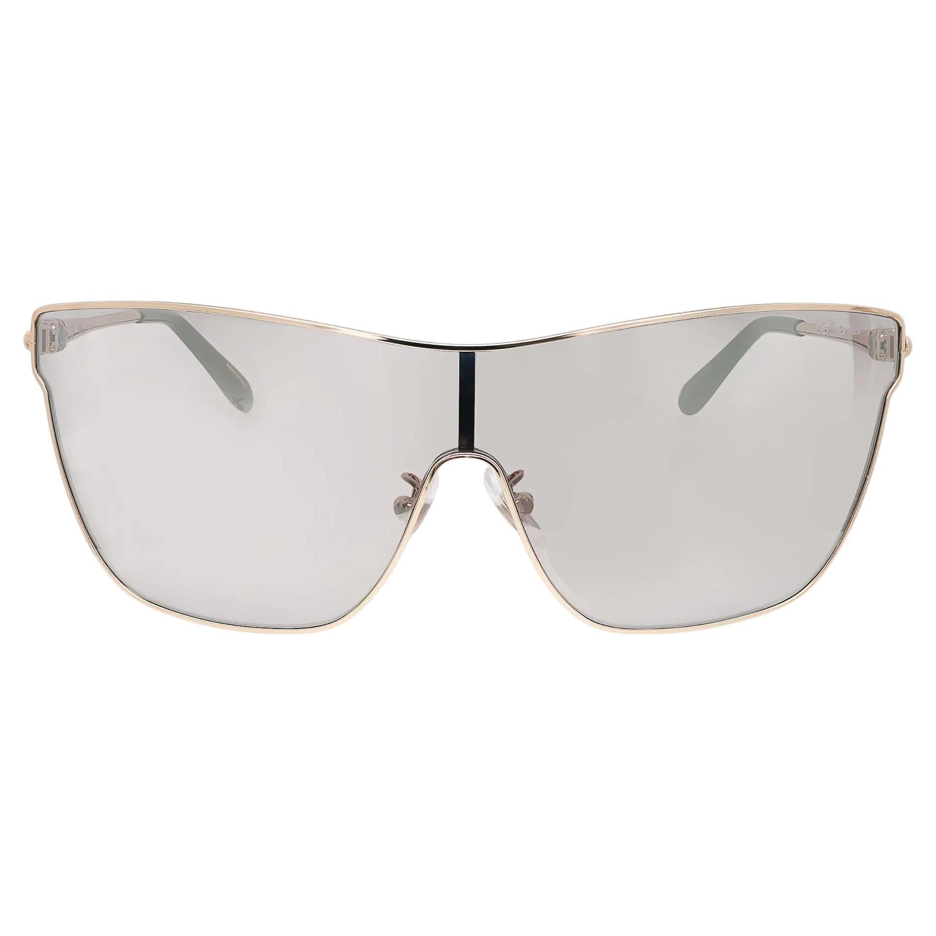 Chopard Shiny Light Gold Metal Frame Ivory Mirror Lens Sunglasses 95221-0404 For Sale