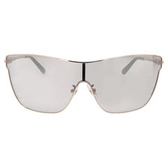 Chopard Gafas de sol con montura de metal dorado claro brillante y lentes de espejo marfil 95221-0404