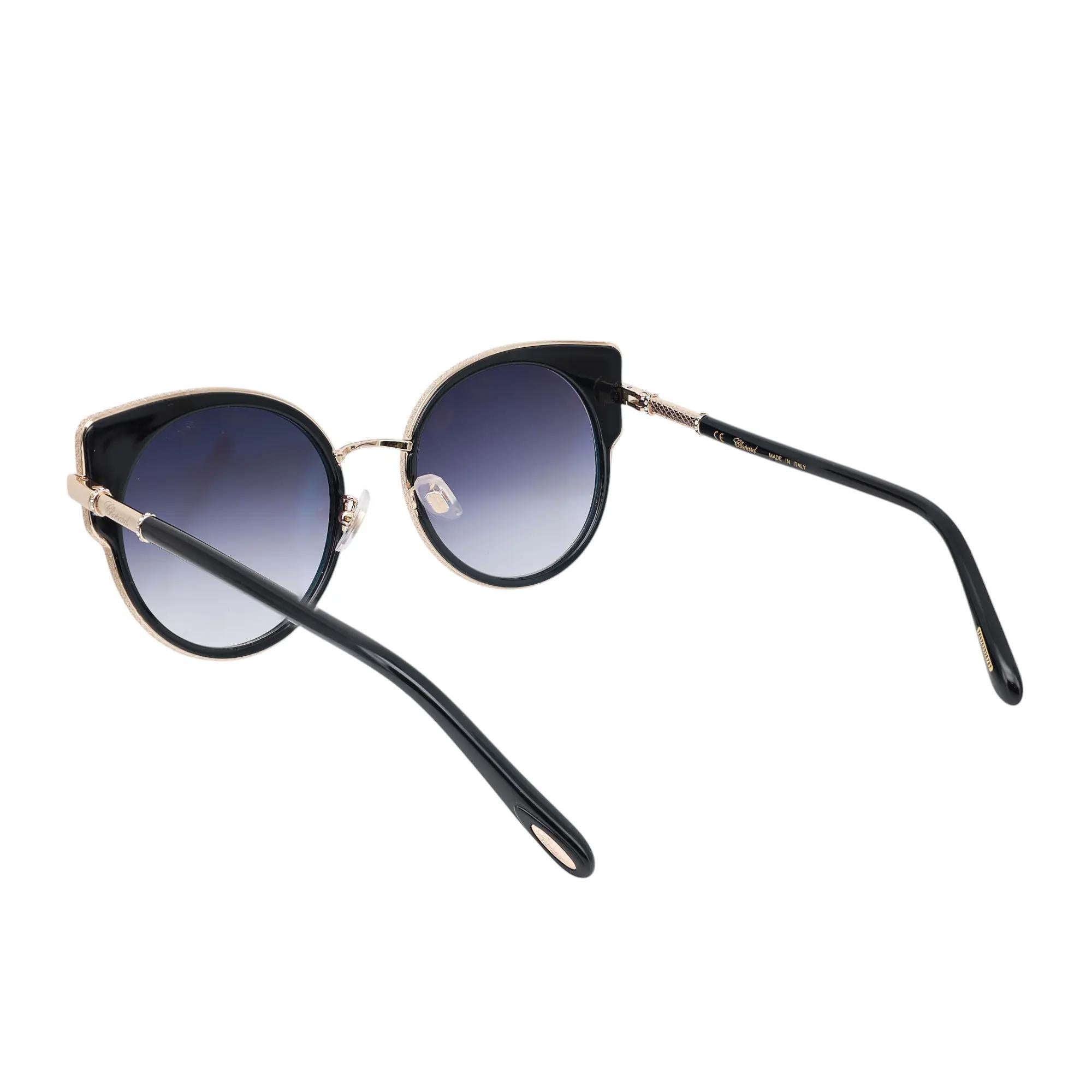 Gray Chopard Shiny Rose Gold Metal Frame Smoke Gradient Lens Sunglasses 95221-0442 For Sale