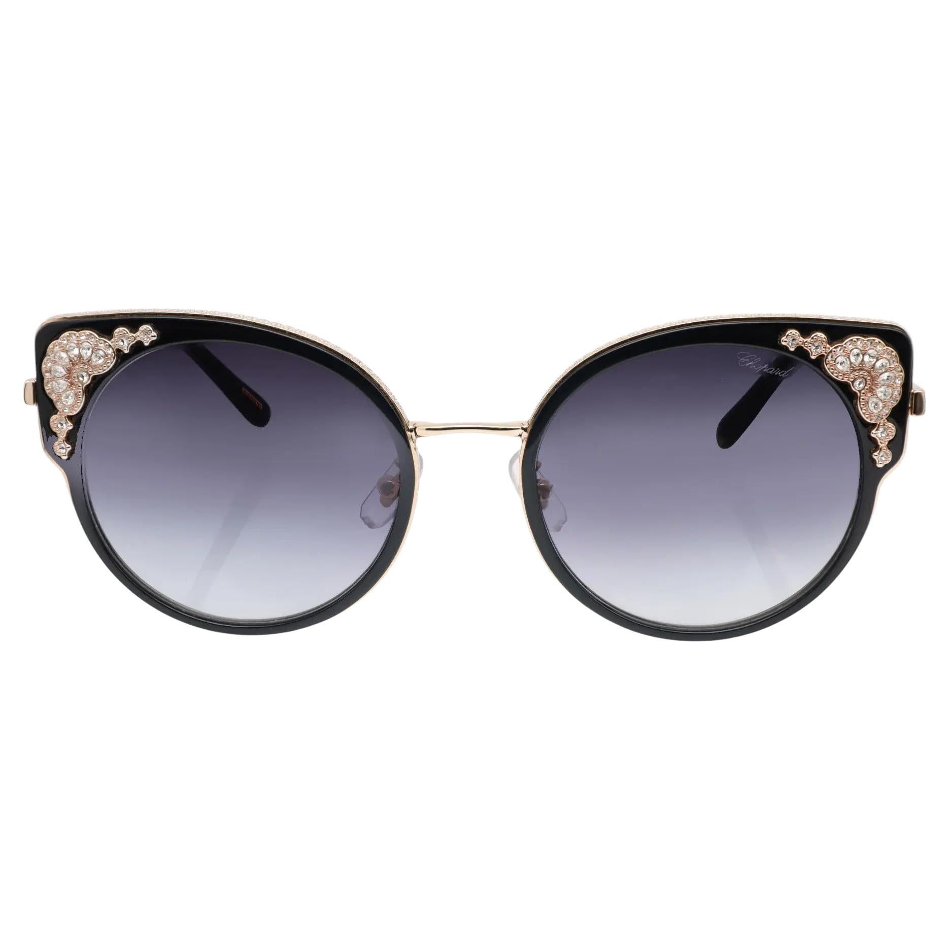 Chopard Shiny Rose Gold Metal Frame Smoke Gradient Lens Sunglasses 95221-0442 For Sale
