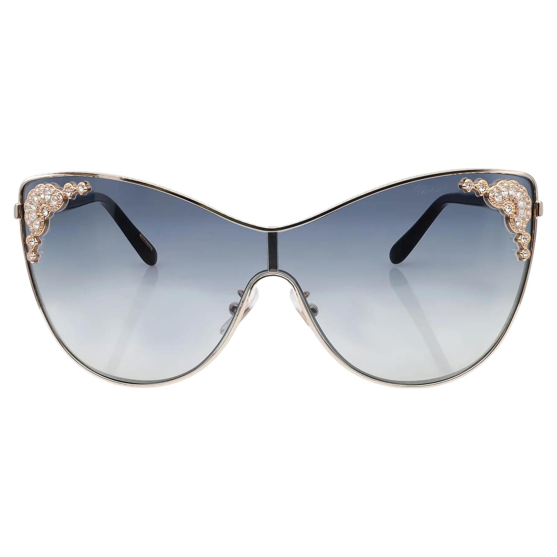 Chopard Shiny Rose Gold Metal Frame Smoke Gradient Lens Sunglasses 95221-0446 For Sale