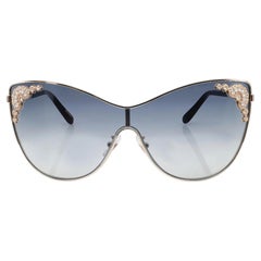 Chopard Gafas de sol con montura metálica de oro rosa brillante y lentes ahumadas degradadas 95221-0446