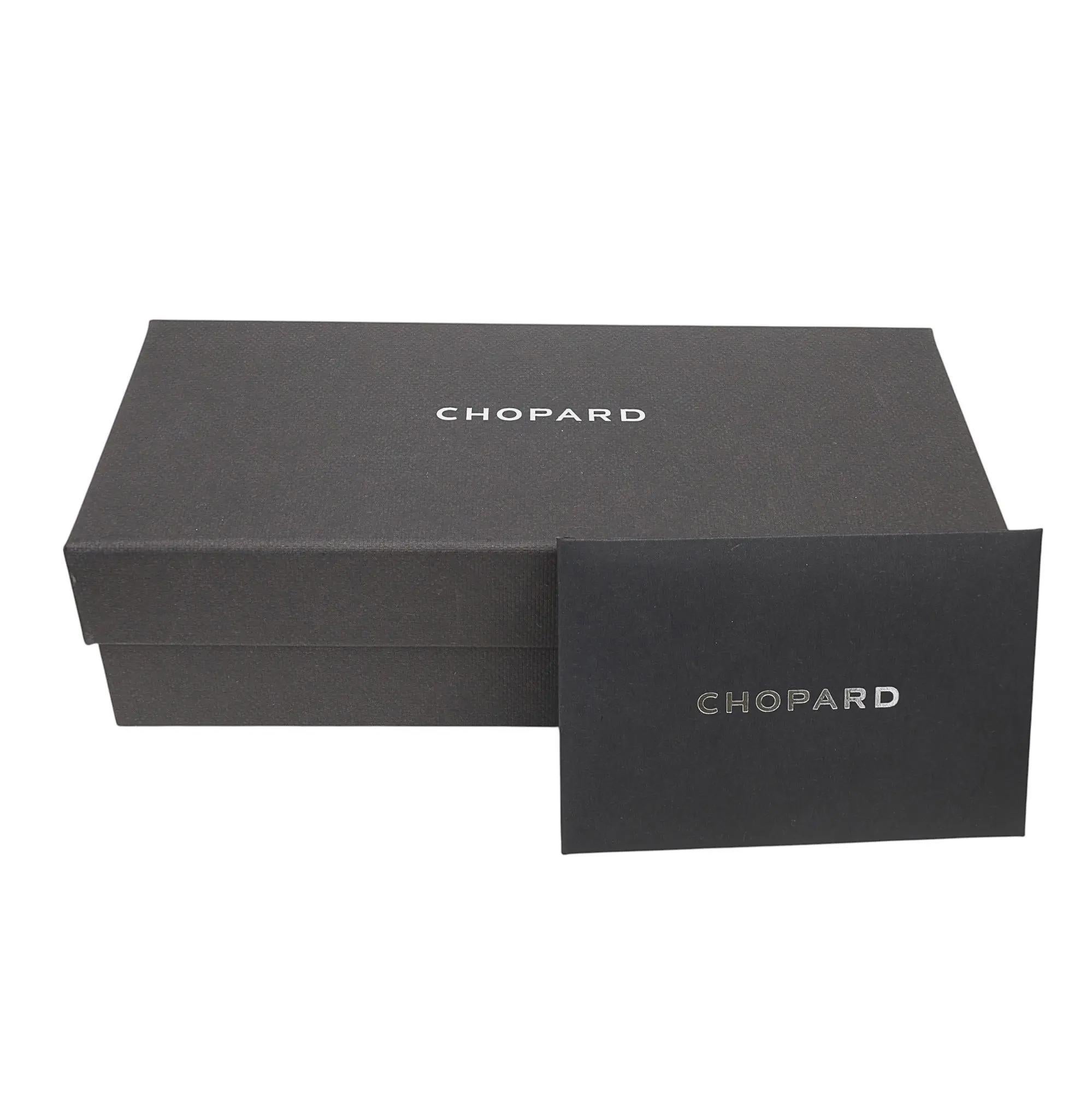 Chopard Shiny Rose Gold Metal Gray/Green Polarized Lens Sunglasses 95221-0544 In New Condition For Sale In New York, NY