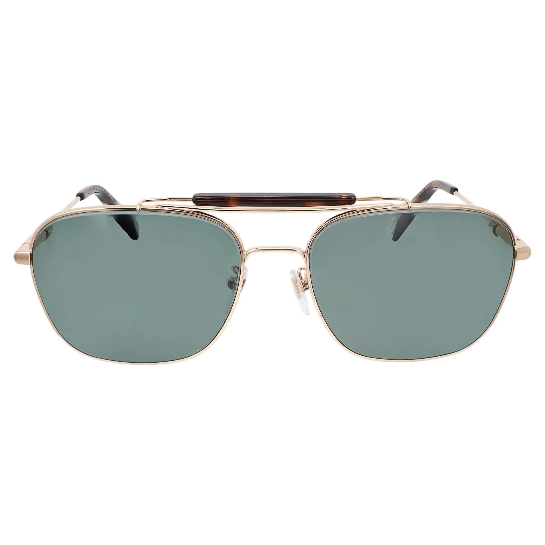 Chopard Shiny Rose Gold Metal Gray/Green Polarized Lens Sunglasses 95221-0544 For Sale