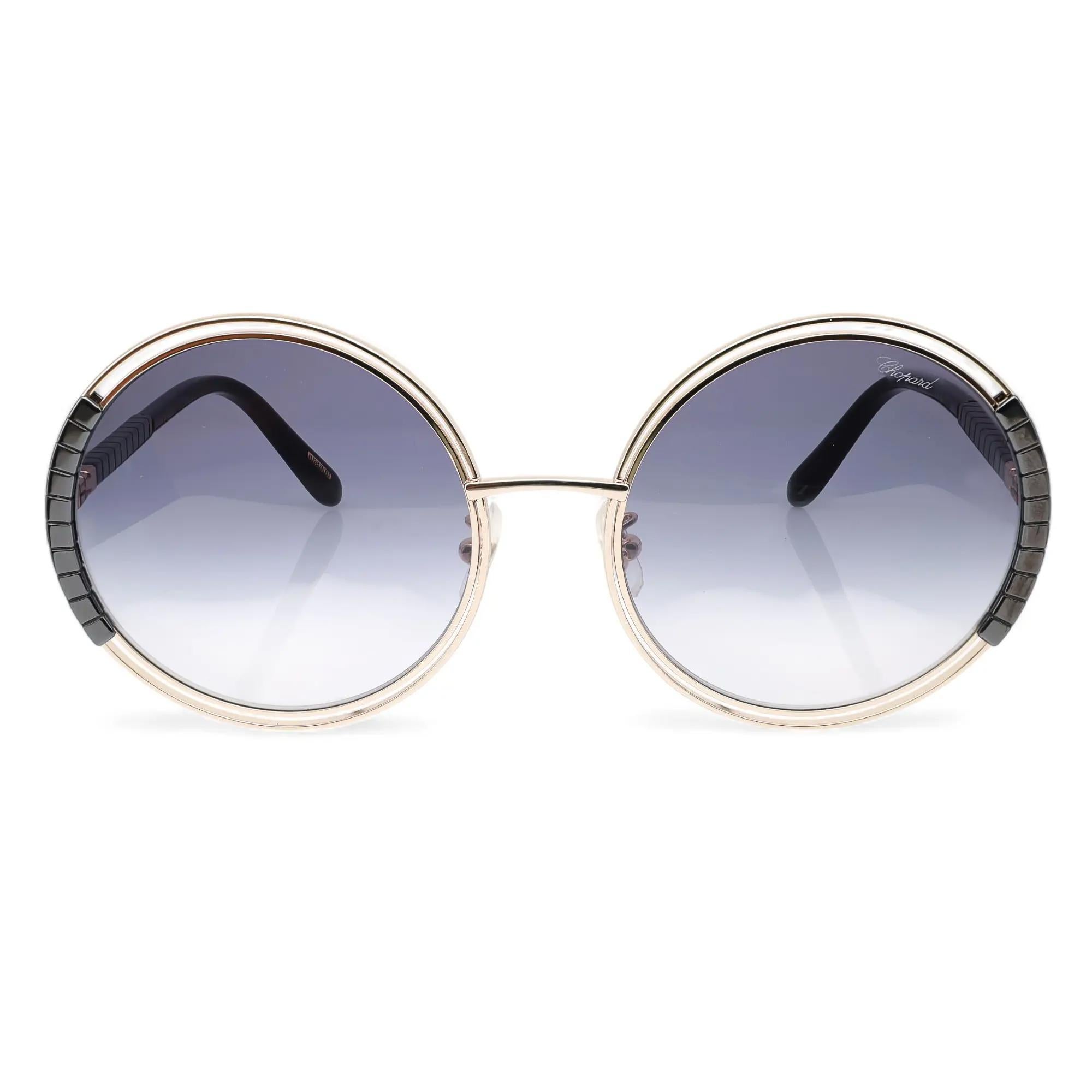 Gray Chopard Shiny Rose Gold Metal With Smoke Gradient Lens Sunglasses 95221-0434 For Sale