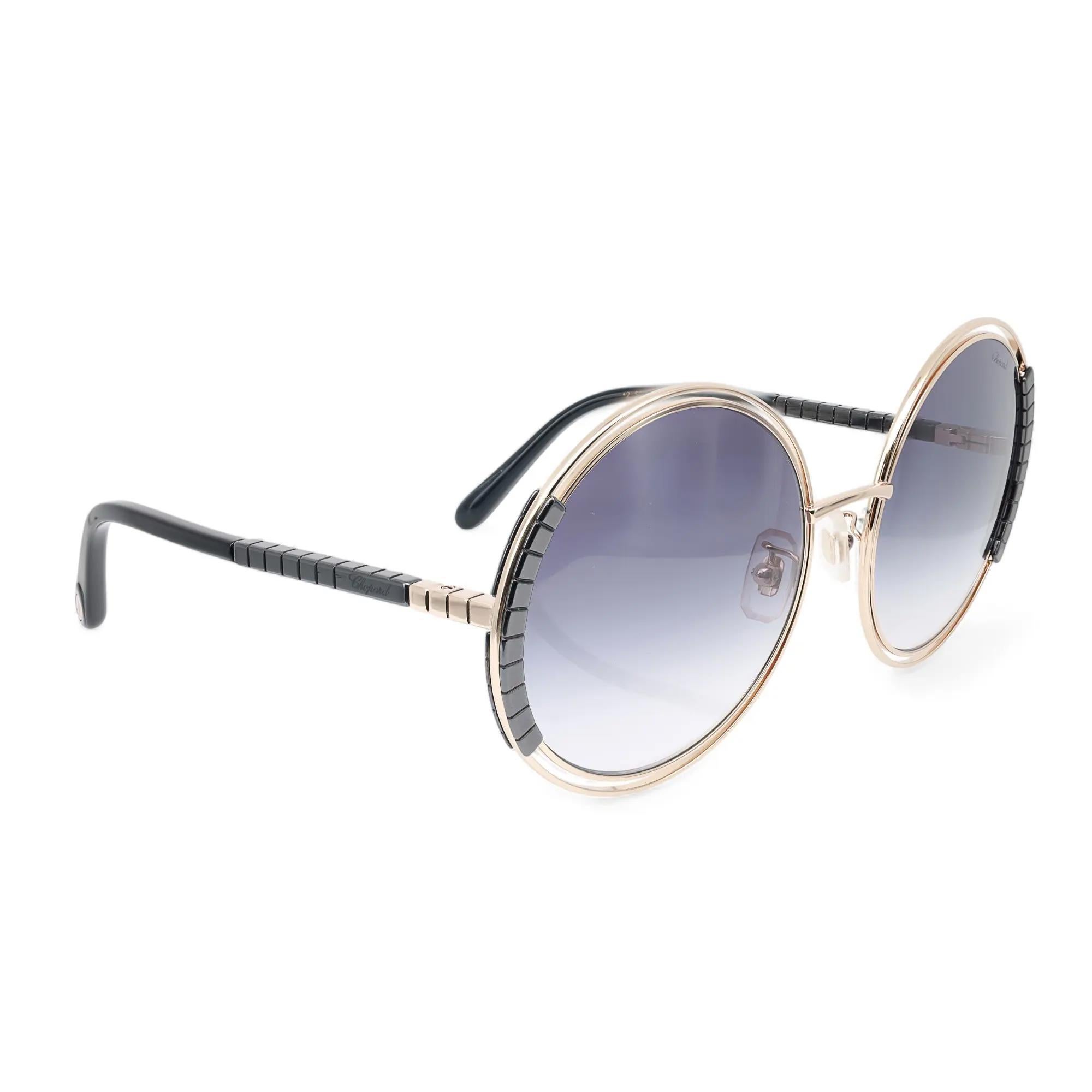 Chopard Shiny Rose Gold Metal With Smoke Gradient Lens Sunglasses 95221-0434 In New Condition For Sale In New York, NY