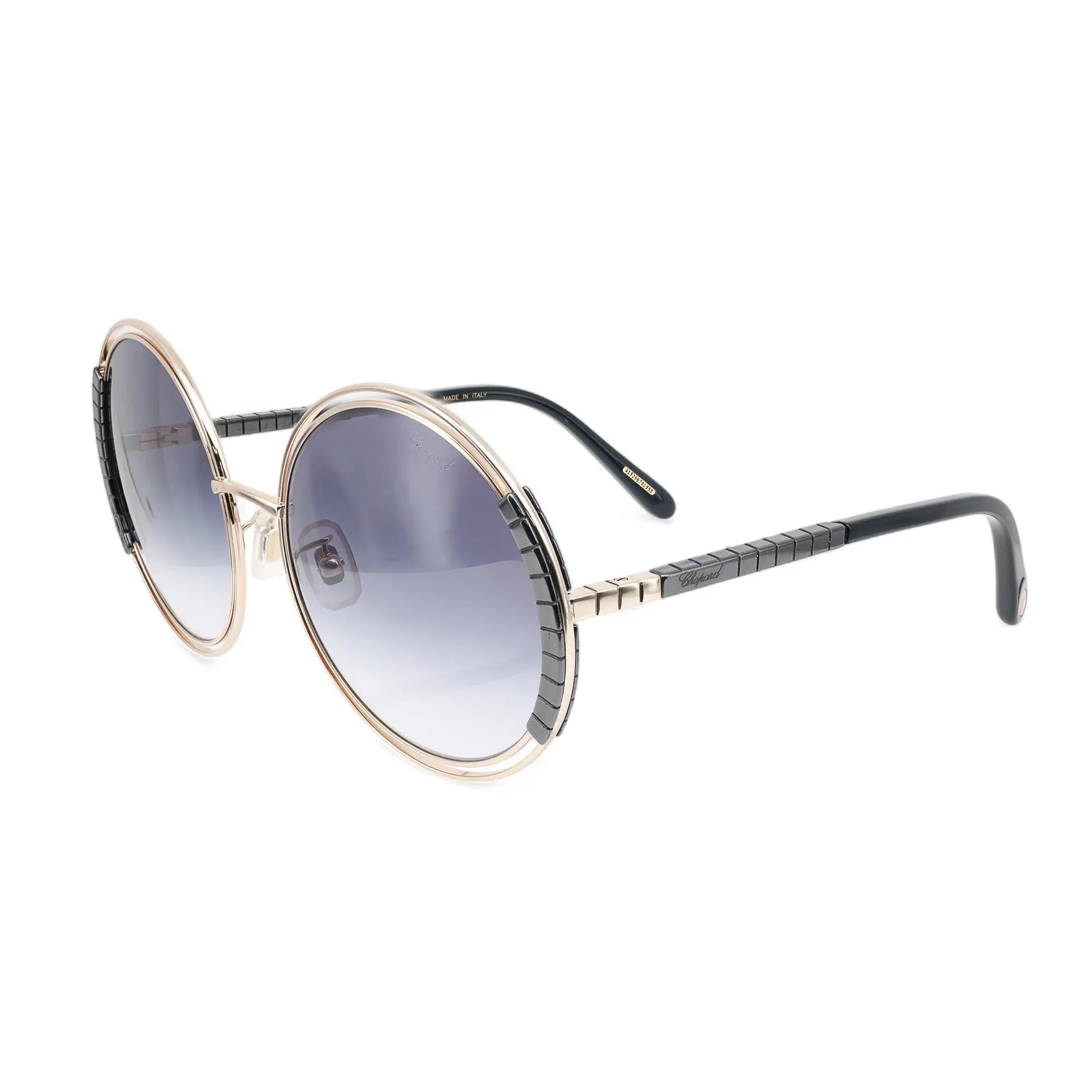 Women's or Men's Chopard Shiny Rose Gold Metal With Smoke Gradient Lens Sunglasses 95221-0434 For Sale