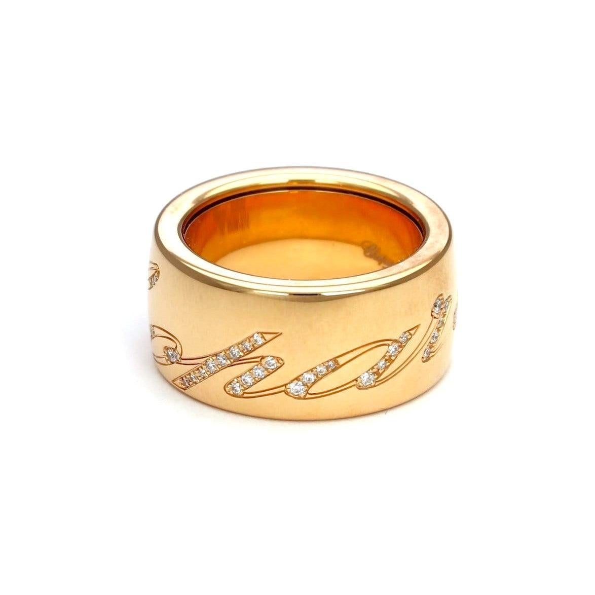 Chopard Signature Diamant Chopardissimo 18k Rosa Gold Bandring Größe 6 im Zustand „Gut“ in Guilford, CT