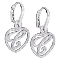 Chopard Signature Logo "C" White Gold Pave Diamond Earrings 83/7223