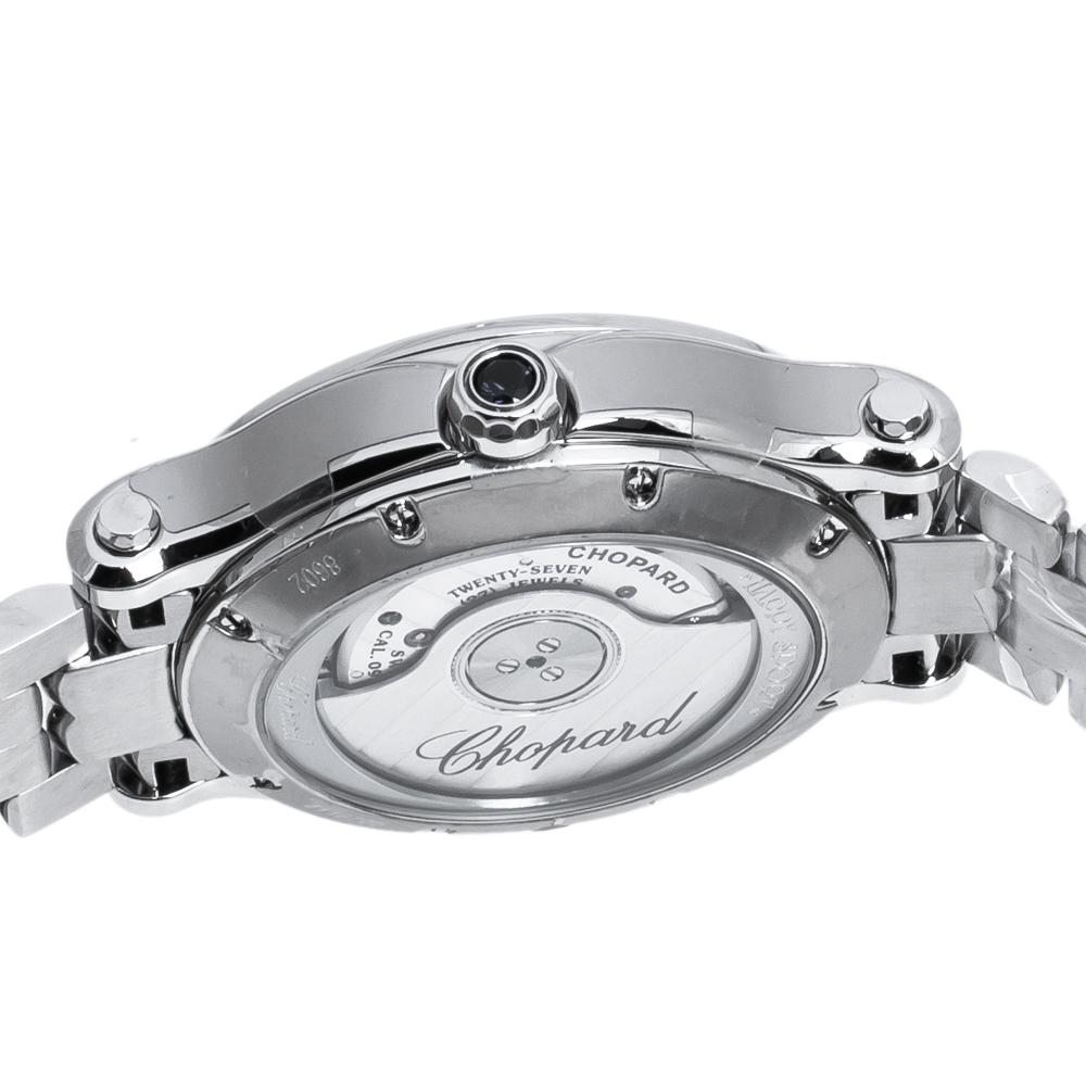 Chopard Silver Stainless Steel Diamond Happy Sport 8602 Women's Wristwatch 30 mm 1