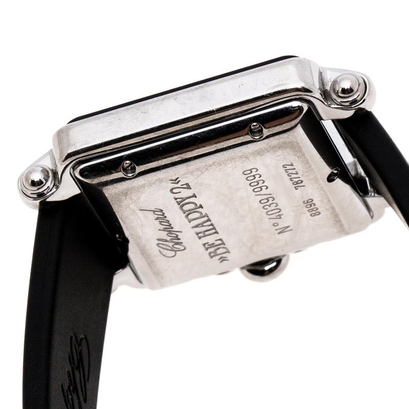 Chopard Silver Stainless Steel Rubber Be Happy 2 Women's Wristwatch 27 mm 1