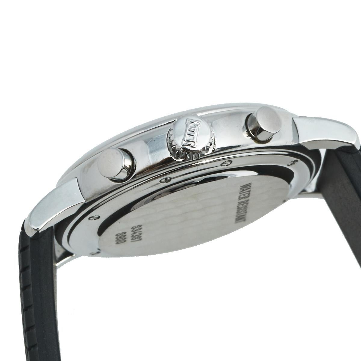 Chopard Silver Stainless Steel Rubber Mille Miglia 8900 Women's Wristwatch 33 mm In Good Condition In Dubai, Al Qouz 2