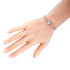 Chopard So Happy 18 Karat White Gold Diamond and Green Crystal Charm Bracelet