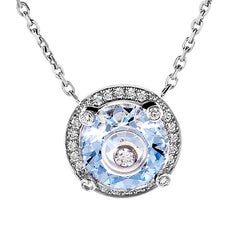 Chopard So Happy 18 Karat Gold Diamond and Blue Crystal Pendant 816120-1007