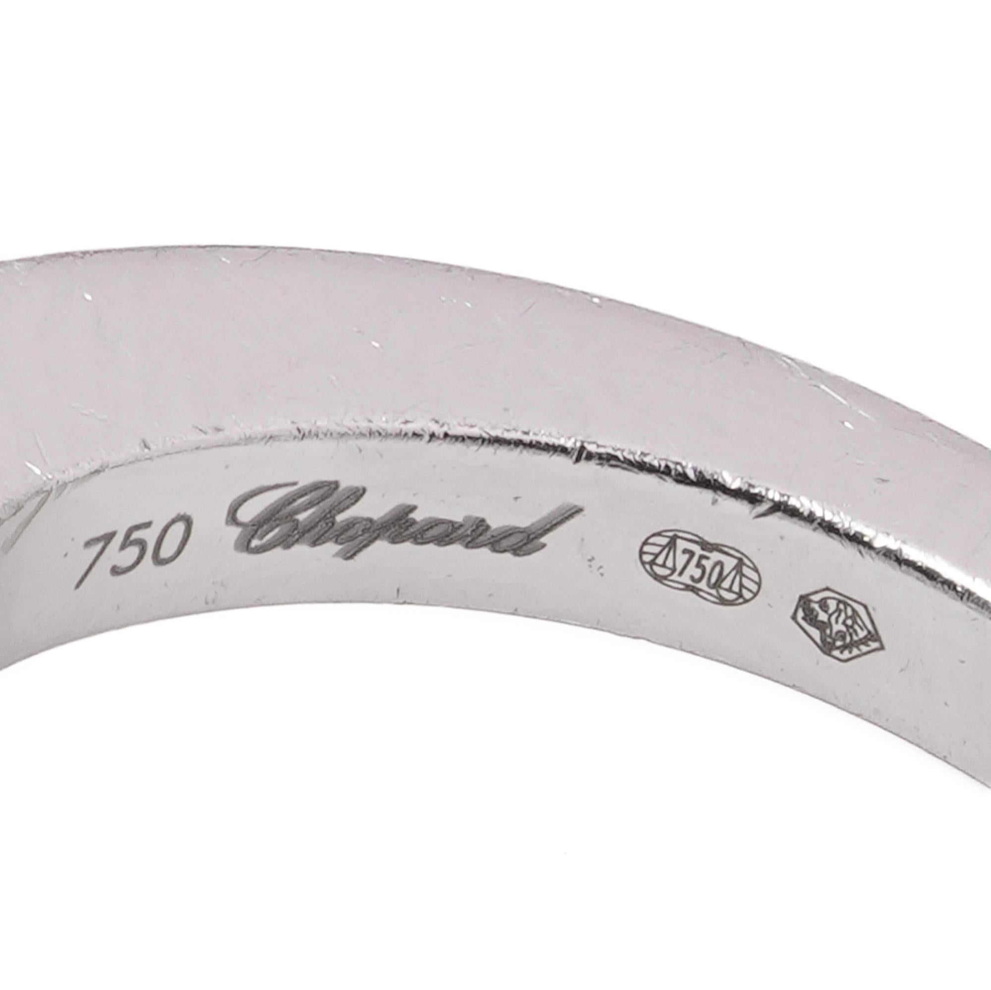 Chopard ‘So Happy’ 18kt White Gold Ring with Diamonds and Pink Sapphire For Sale 3