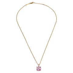 Chopard So Happy Diamond Synthetic Color Stone 18K Yellow Gold Pendant Necklace